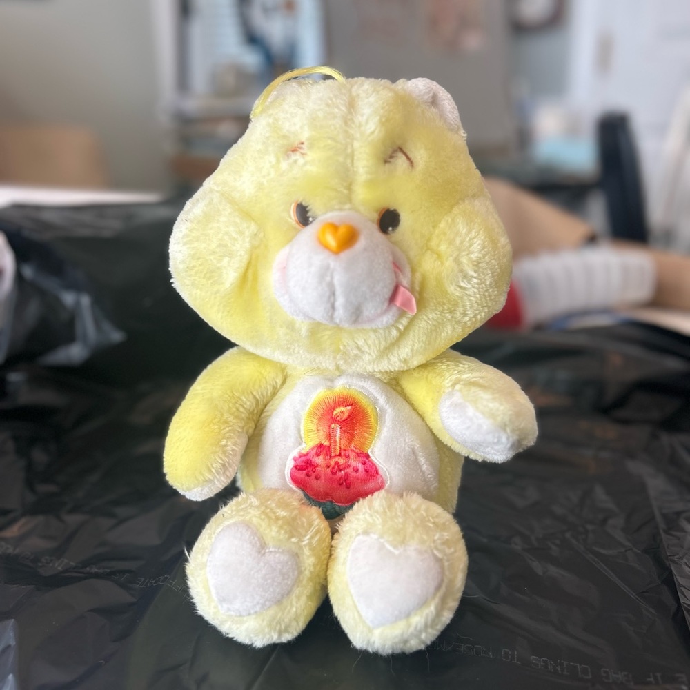 Vintage Care Bear 13” plush toy Birthday cupcake